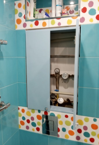 шкаф сантехнический в туалет Голубой 308