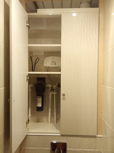 шкаф сантехнический МДФ ПВХ мираж белый глянец