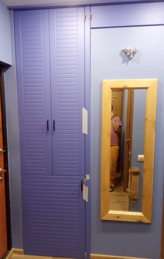 Шкаф сантехнический  с антресолями "Синяя шагрень"